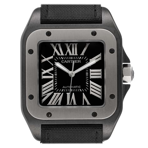 cartier santos 100 black edition|cartier santos 100 usato.